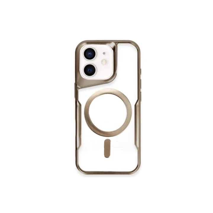 Mey İthalat®   iPhone 12 Kılıf Boyi Magsafe Silikon Kapak - Kahverengi