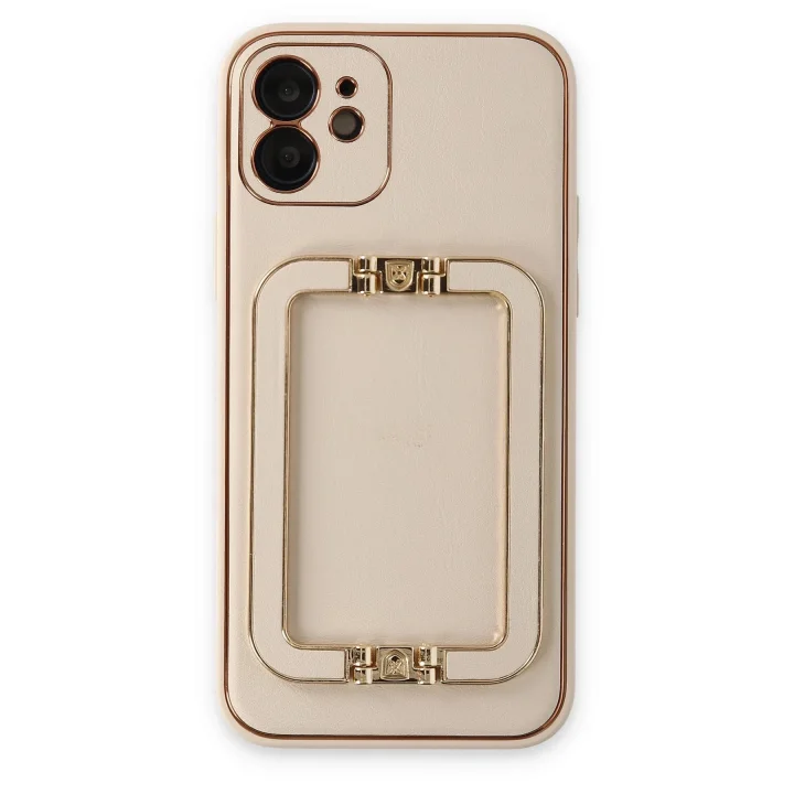 Mey İthalat®  iPhone 12 Kılıf Coco Elit Kapak - Gold
