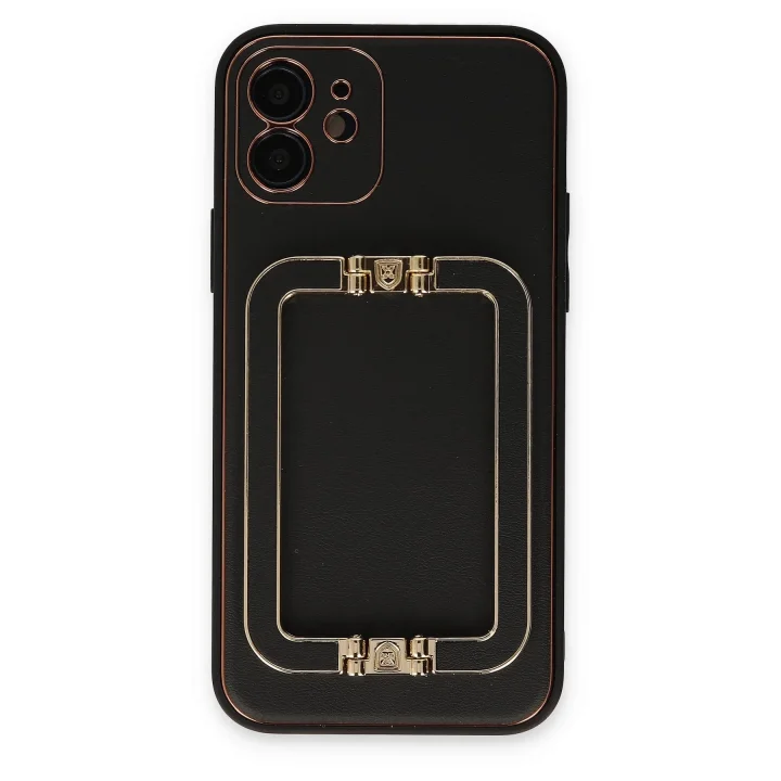 Mey İthalat®  iPhone 12 Kılıf Coco Elit Kapak - Siyah