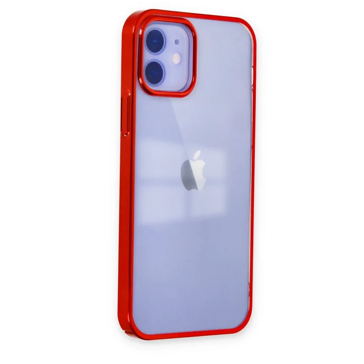 Mey İthalat®  iPhone 12 Kılıf Element Silikon - Kırmızı
