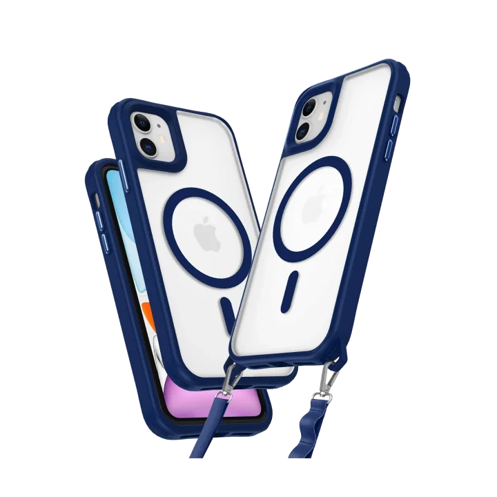 Mey İthalat®  iPhone 12 Kılıf Enka Magsafe Silikon Kılıf - Lacivert