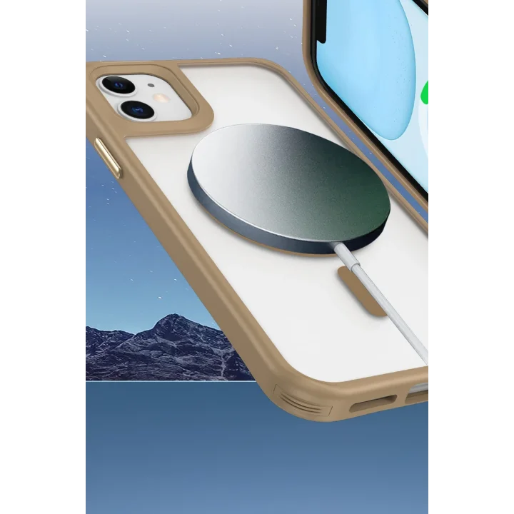 Mey İthalat®  iPhone 12 Kılıf Enka Magsafe Silikon Kılıf - Siyah