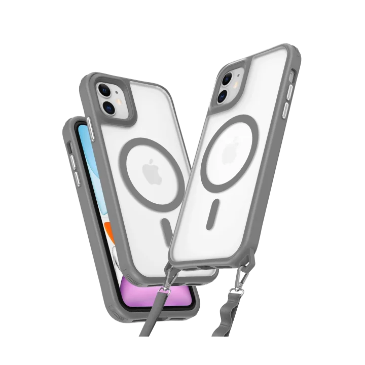 Mey İthalat®  iPhone 12 Kılıf Enka Magsafe Silikon Kılıf - Titan Gri