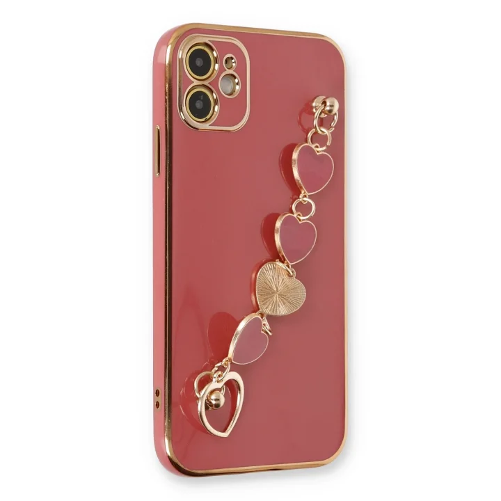 Mey İthalat®  iPhone 12 Kılıf Esila Silikon - Kırmızı