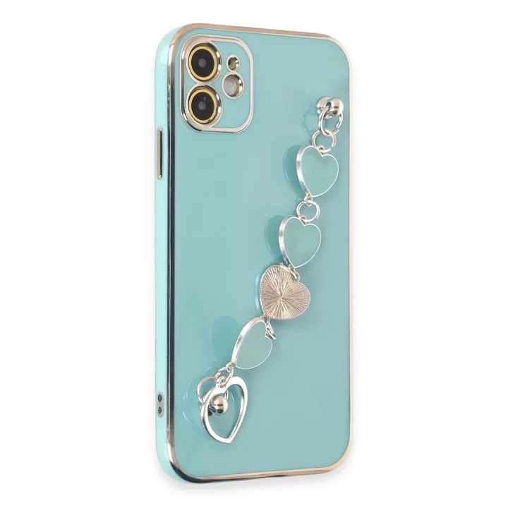 Mey İthalat®  iPhone 12 Kılıf Esila Silikon - Su Yeşili