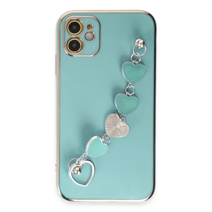 Mey İthalat®  iPhone 12 Kılıf Esila Silikon - Su Yeşili