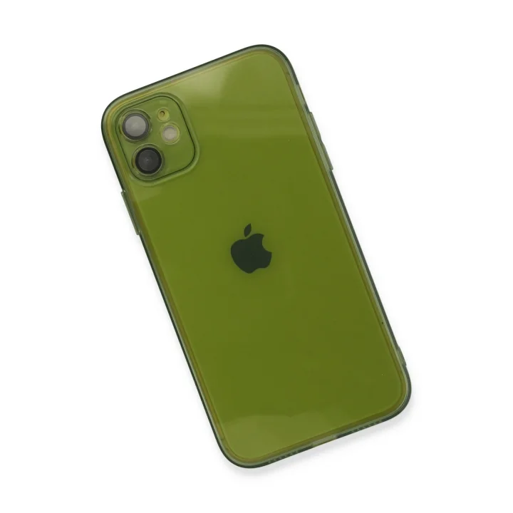 Mey İthalat®   iPhone 12 Kılıf Fly Lens Silikon - Yeşil