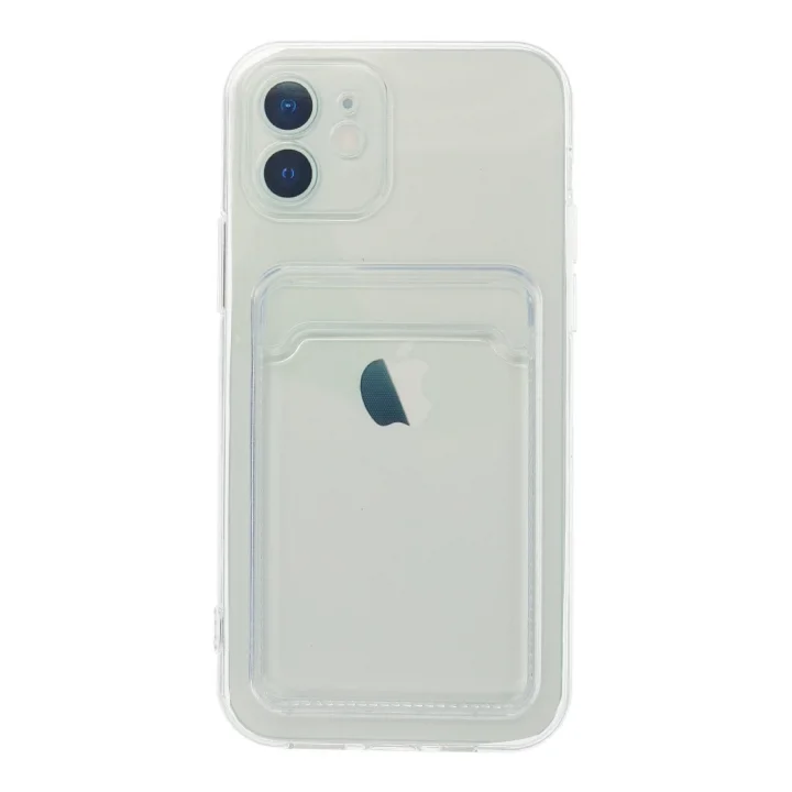 Mey İthalat®  iPhone 12 Kılıf Kart Şeffaf Silikon - Şeffaf