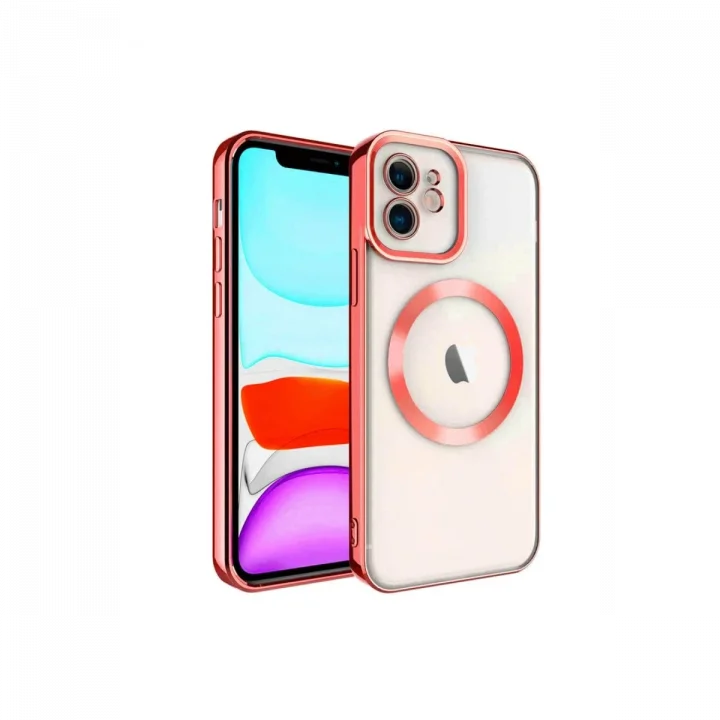 Mey İthalat®   iPhone 12 Kılıf Kross Magneticsafe Kapak - Kırmızı