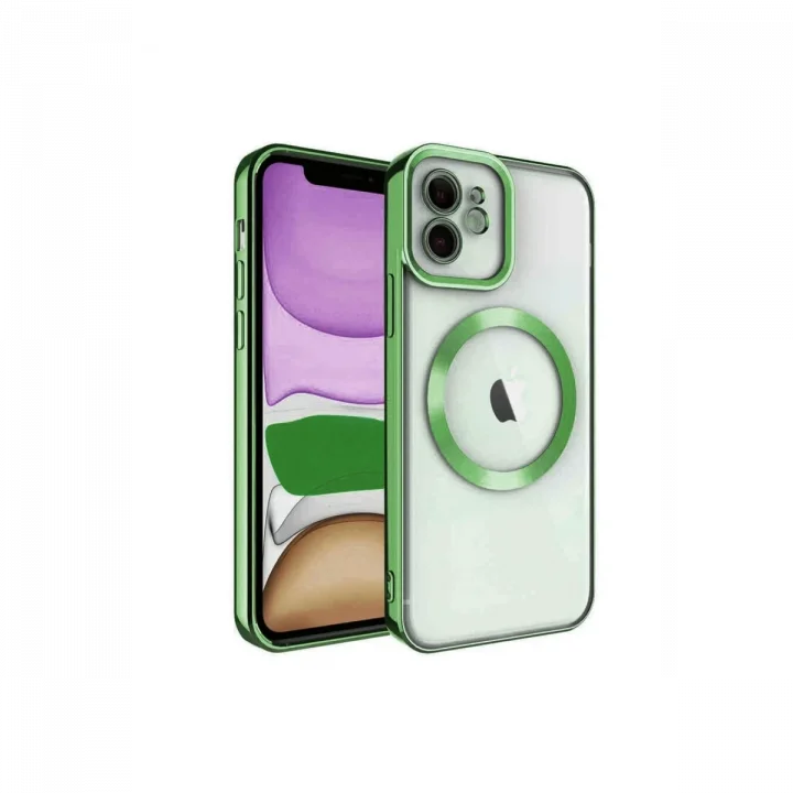 Mey İthalat®   iPhone 12 Kılıf Kross Magneticsafe Kapak - Koyu Yeşil