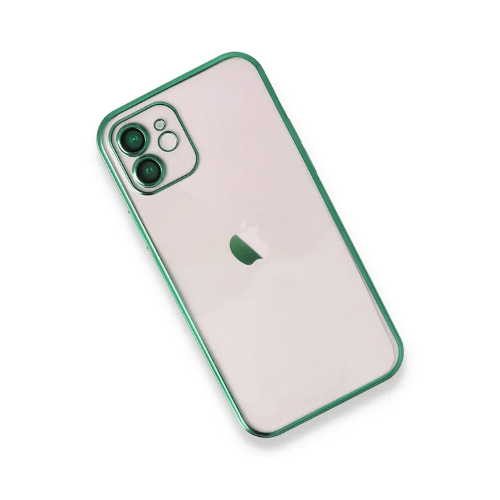 Mey İthalat®   iPhone 12 Kılıf  Lensli Silikon - Yeşil