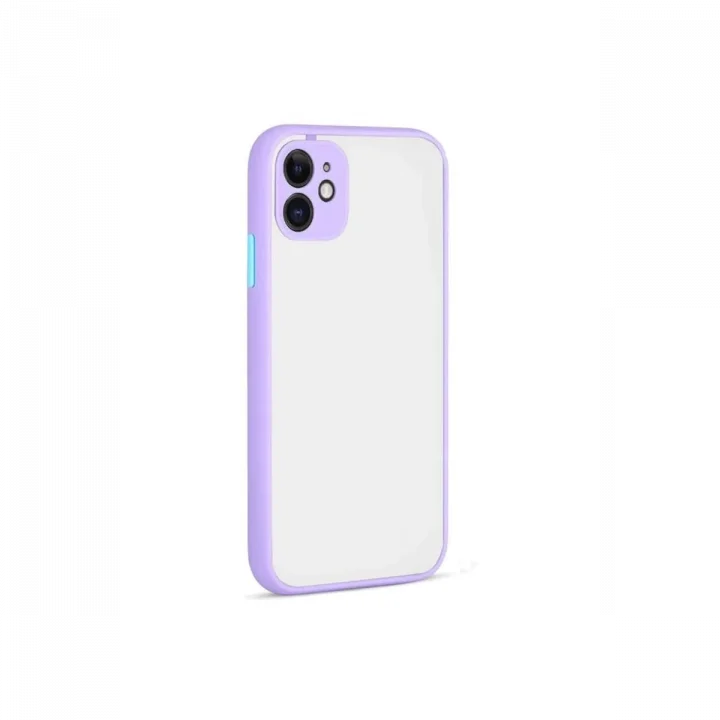 Mey İthalat®  iPhone 12 Kılıf Montreal Silikon Kapak - Mor