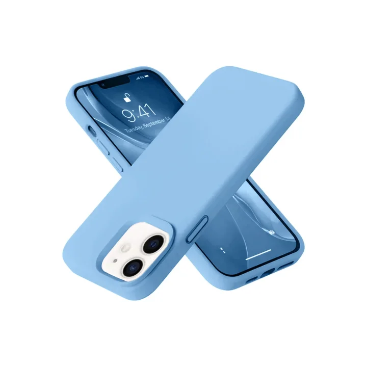 Mey İthalat®  iPhone 12 Kılıf Nano içi Kadife Silikon - Mavi