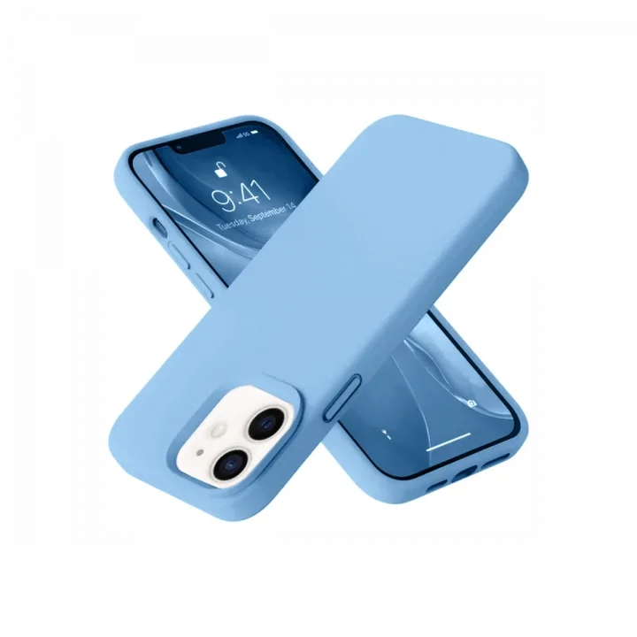 Mey İthalat®  iPhone 12 Kılıf Nano içi Kadife Silikon - Mavi