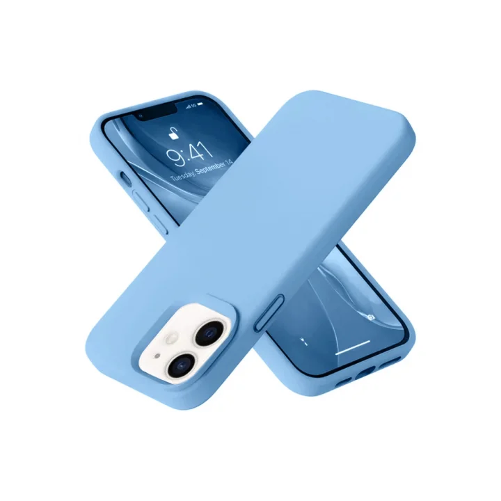 Mey İthalat®  iPhone 12 Kılıf Nano içi Kadife Silikon - Mavi