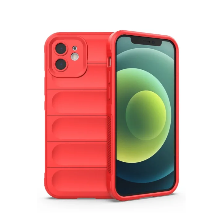 Mey İthalat®  iPhone 12 Kılıf Optimum Silikon - Kırmızı