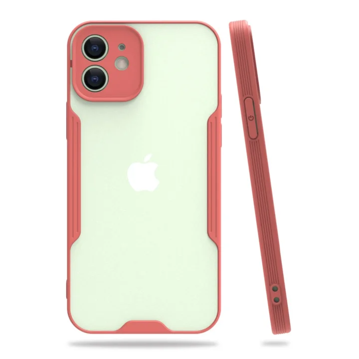 Mey İthalat®   iPhone 12 Kılıf Platin Silikon - Pembe