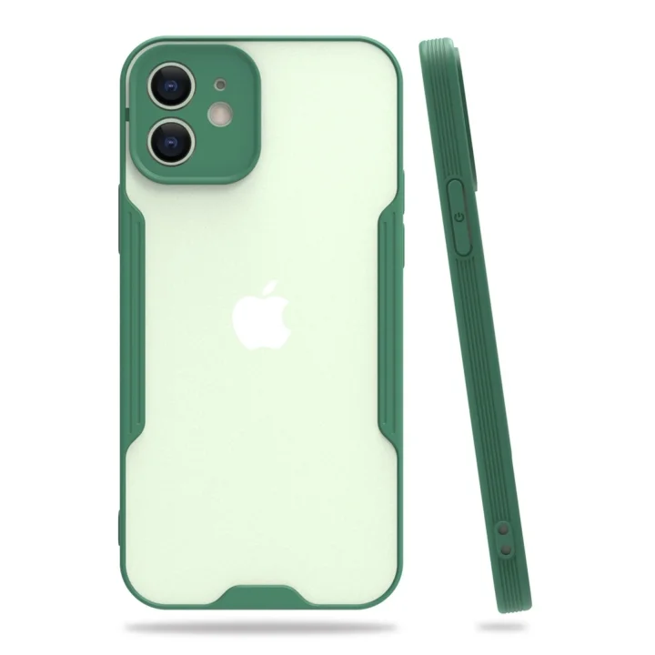 Mey İthalat®   iPhone 12 Kılıf Platin Silikon - Yeşil