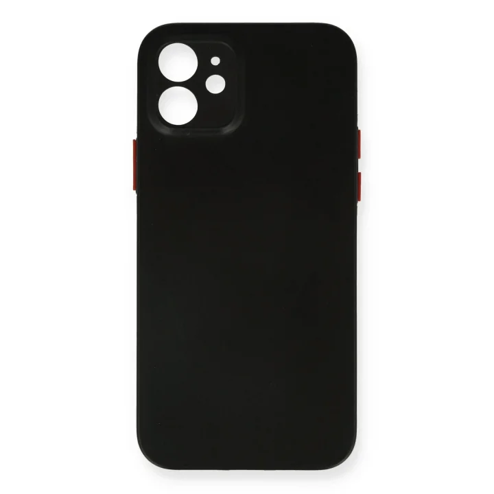 Mey İthalat®   iPhone 12 Kılıf PP Ultra İnce Kapak - Siyah