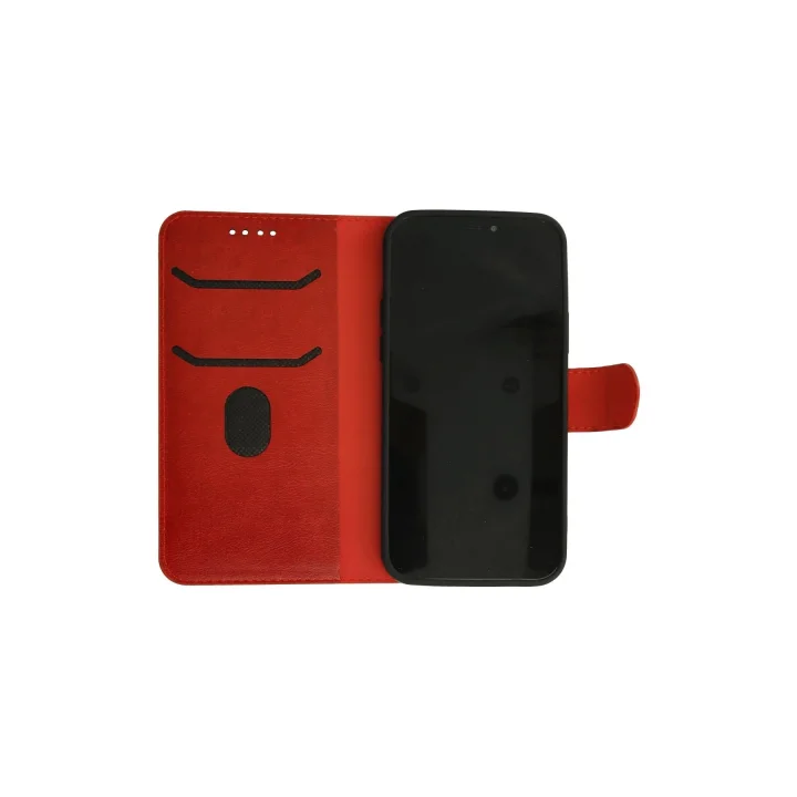 Mey İthalat®  iPhone 12 Kılıf Trend S Plus Kapaklı Kılıf - Kırmızı