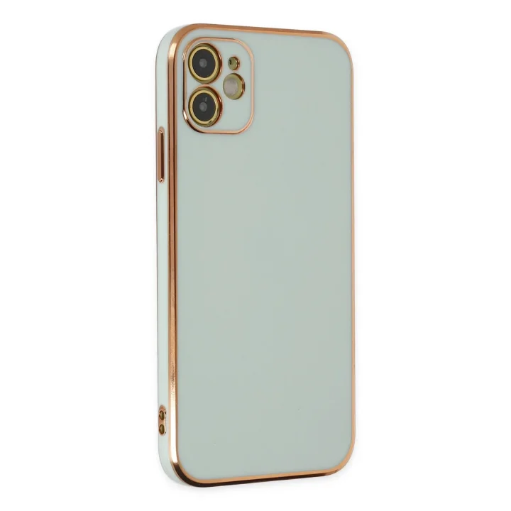 Mey İthalat®  iPhone 12 Kılıf Volet Silikon - Açık Yeşil