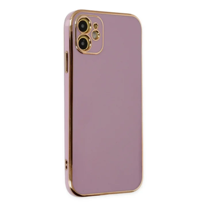 Mey İthalat®  iPhone 12 Kılıf Volet Silikon - Mor