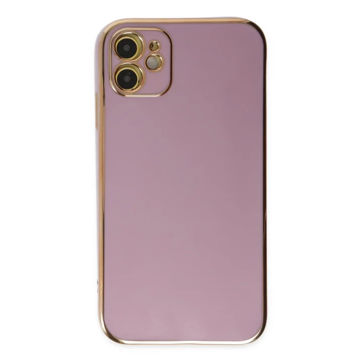 Mey İthalat®  iPhone 12 Kılıf Volet Silikon - Mor