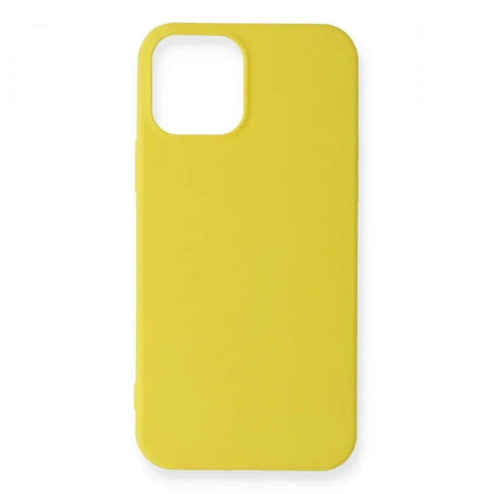 Mey İthalat®  iPhone 12 Mini Kılıf First Silikon - Sarı