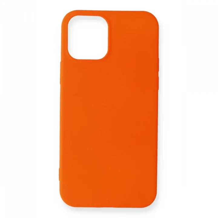 Mey İthalat®  iPhone 12 Mini Kılıf First Silikon - Turuncu