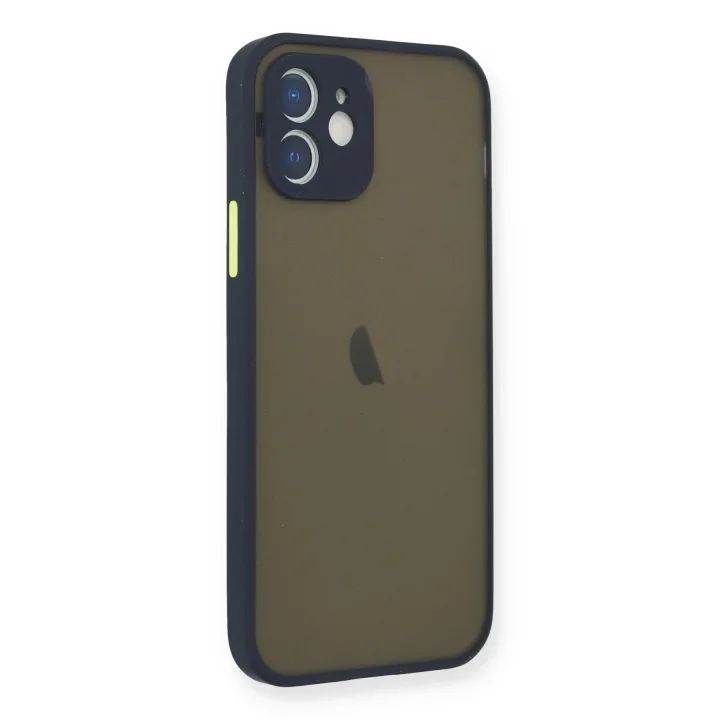 Mey İthalat®  iPhone 12 Mini Kılıf Montreal Silikon Kapak - Lacivert