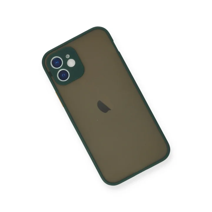 Mey İthalat®  iPhone 12 Mini Kılıf Montreal Silikon Kapak - Yeşil