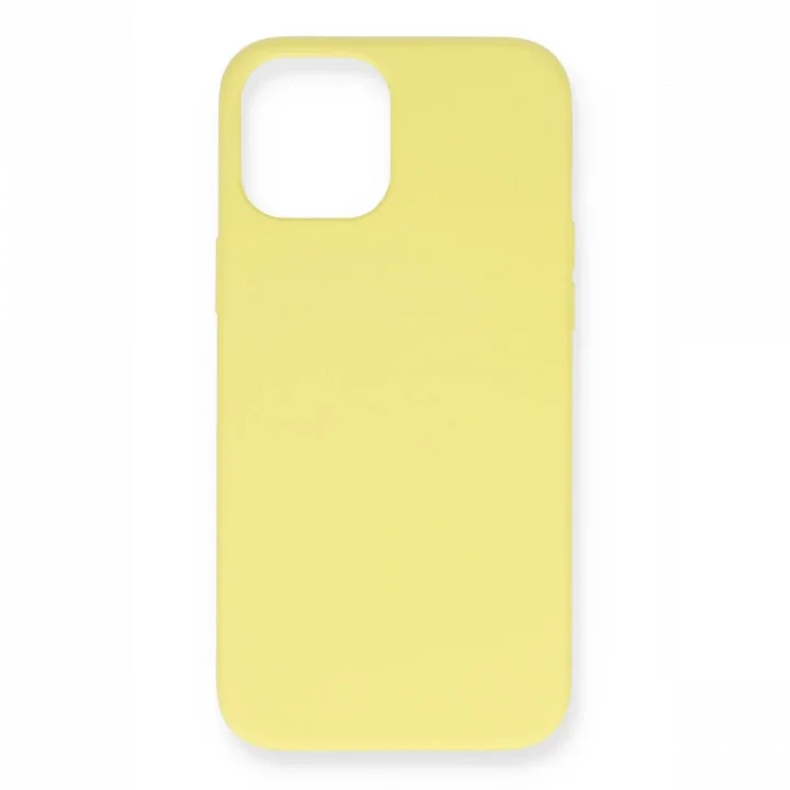 Mey İthalat®  iPhone 12 Mini Kılıf Nano içi Kadife Silikon - Sarı