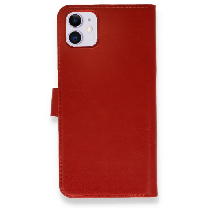 Mey İthalat®  iPhone 12 Mini Kılıf Trend S Plus Kapaklı Kılıf - Kırmızı