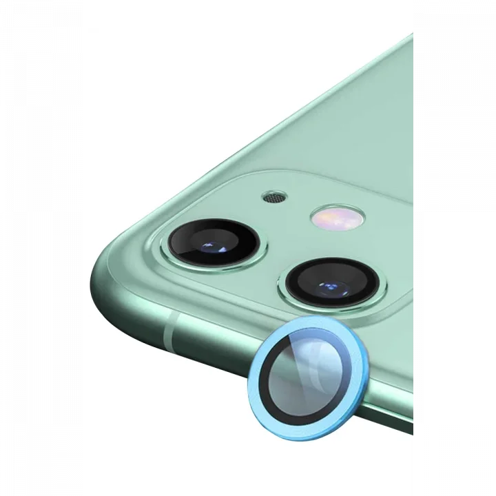 Mey İthalat®  iPhone 12 Mini Raze Metal Kamera Lens - Mavi