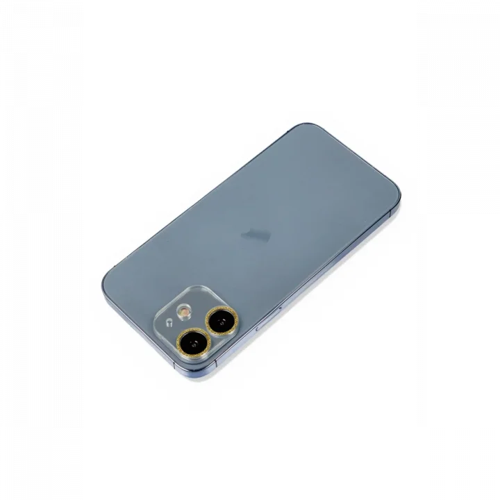 Mey İthalat®  iPhone 12 Mini Shine Kamera Lens Koruma Cam - Gold