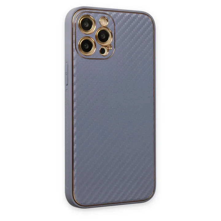 Mey İthalat®  iPhone 12 Pro Kılıf Coco Karbon Silikon - Gri