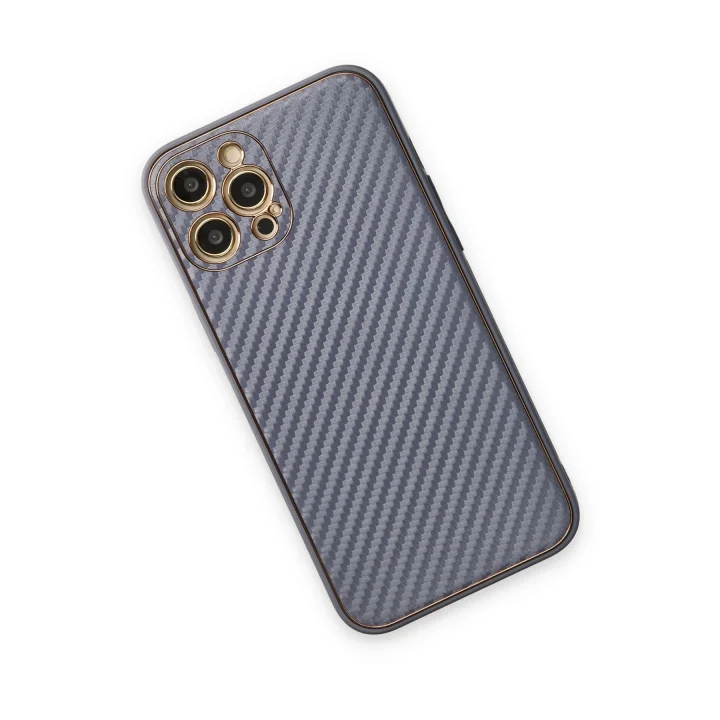 Mey İthalat®  iPhone 12 Pro Kılıf Coco Karbon Silikon - Gri