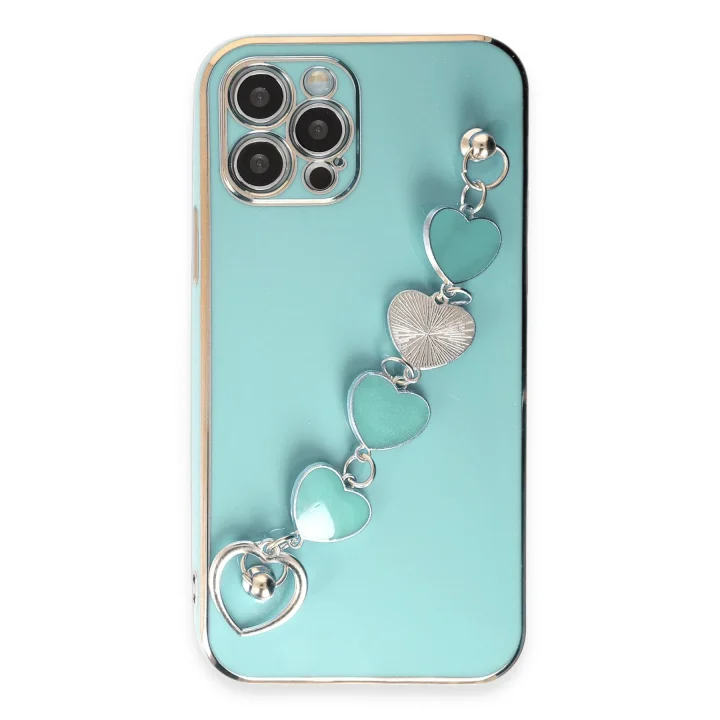 Mey İthalat®  iPhone 12 Pro Kılıf Esila Silikon - Su Yeşili