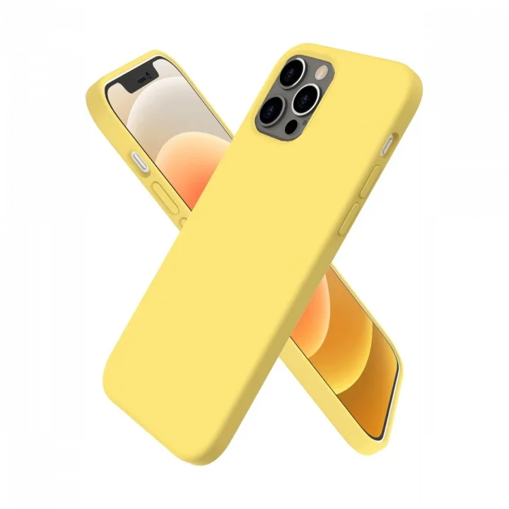 Mey İthalat®  iPhone 12 Pro Kılıf First Silikon - Sarı