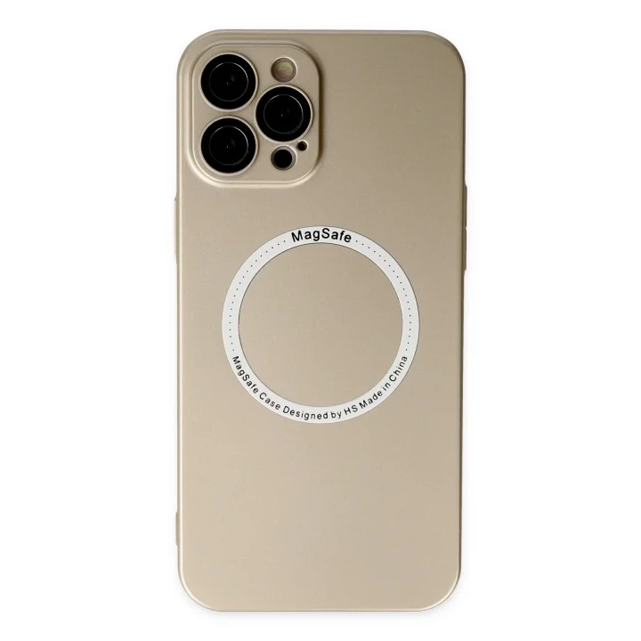 Mey İthalat®  iPhone 12 Pro Kılıf Jack Magneticsafe Lens Silikon - Gold