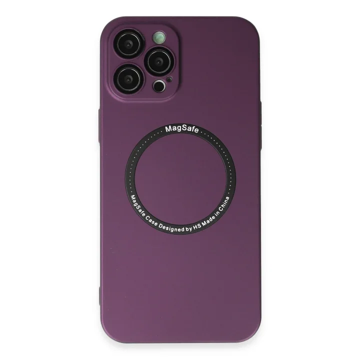 Mey İthalat®  iPhone 12 Pro Kılıf Jack Magneticsafe Lens Silikon - Mürdüm
