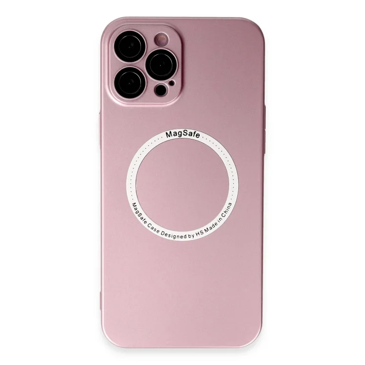 Mey İthalat®  iPhone 12 Pro Kılıf Jack Magneticsafe Lens Silikon - Rose Gold