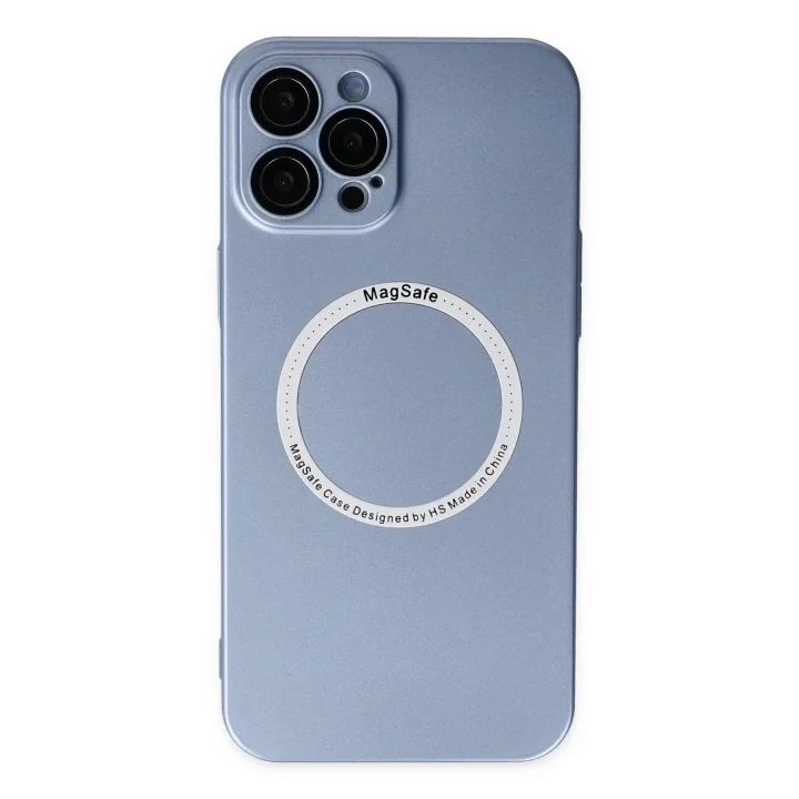 Mey İthalat®  iPhone 12 Pro Kılıf Jack Magneticsafe Lens Silikon - Sierra Blue
