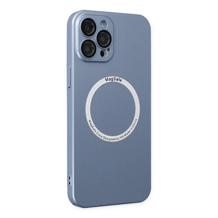 Mey İthalat®  iPhone 12 Pro Kılıf Jack Magneticsafe Lens Silikon - Sierra Blue