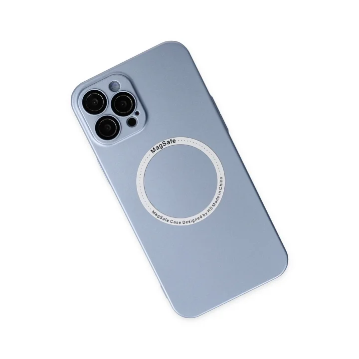 Mey İthalat®  iPhone 12 Pro Kılıf Jack Magneticsafe Lens Silikon - Sierra Blue