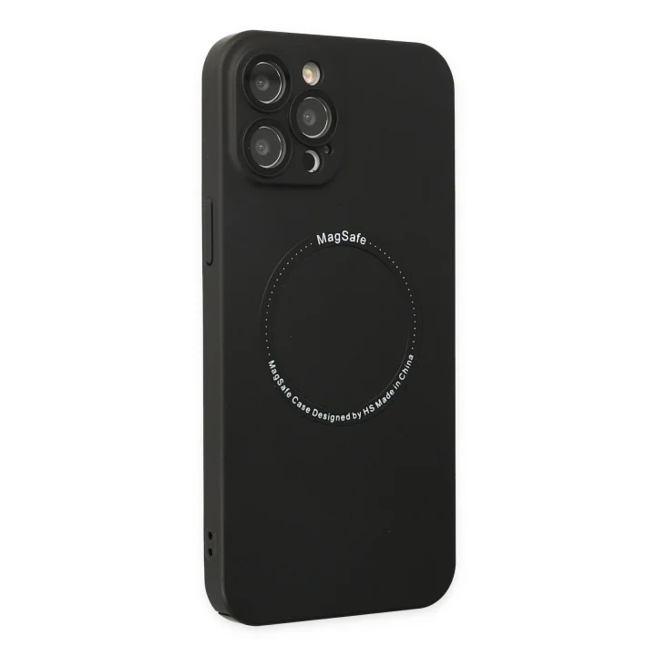 Mey İthalat®  iPhone 12 Pro Kılıf Jack Magneticsafe Lens Silikon - Siyah