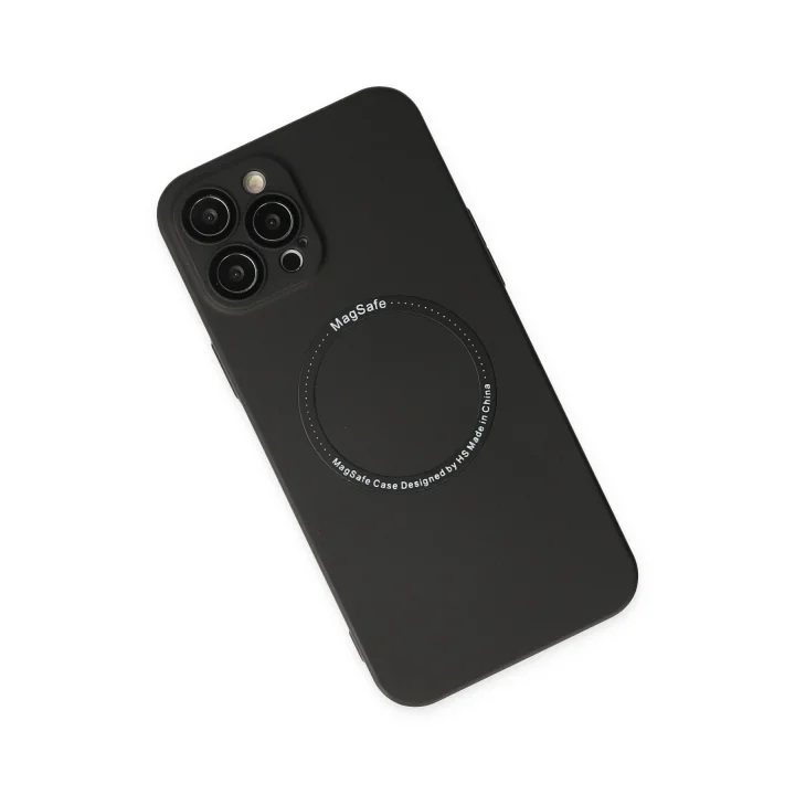 Mey İthalat®  iPhone 12 Pro Kılıf Jack Magneticsafe Lens Silikon - Siyah