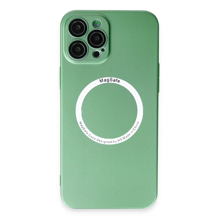 Mey İthalat®  iPhone 12 Pro Kılıf Jack Magneticsafe Lens Silikon - Yeşil