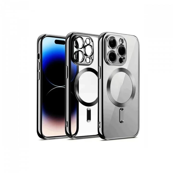 Mey İthalat®   iPhone 12 Pro Kılıf Kross Magneticsafe Kapak - Gümüş