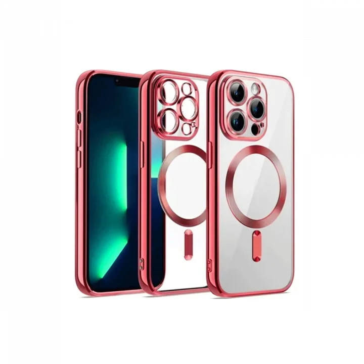 Mey İthalat®   iPhone 12 Pro Kılıf Kross Magneticsafe Kapak - Kırmızı